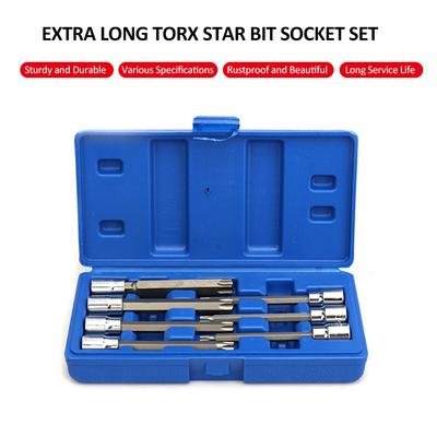 Īpaši garš Torx Star uzgaļu ligzdu komplekts Premium Cr-V tērauda 7-daļīgi zvaigžņu uzgaļi T25 T30 T40 T45 T50 T55