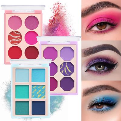 Eye Shadow Non-flying Powder Easy To Color Non-smudging High Pigmented 6-color Pearlescent Matte Eyeshadow Palette Female Supply