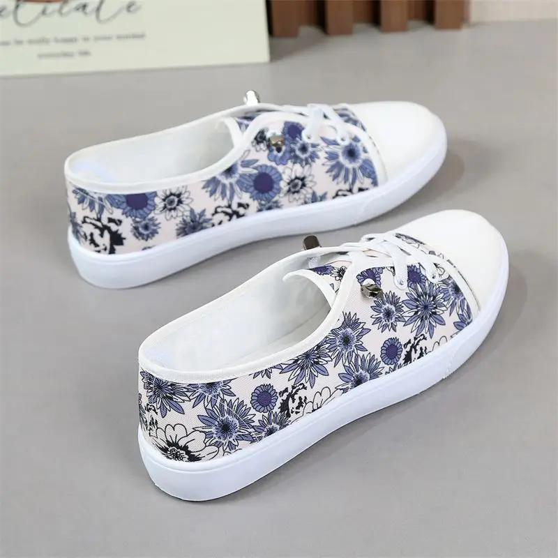 Daily Routine Flat Flowers Ladies Footwear On Sale Comfortable and Elegant Korean Light Walking 2025 New Offer 39 Women's Shoes