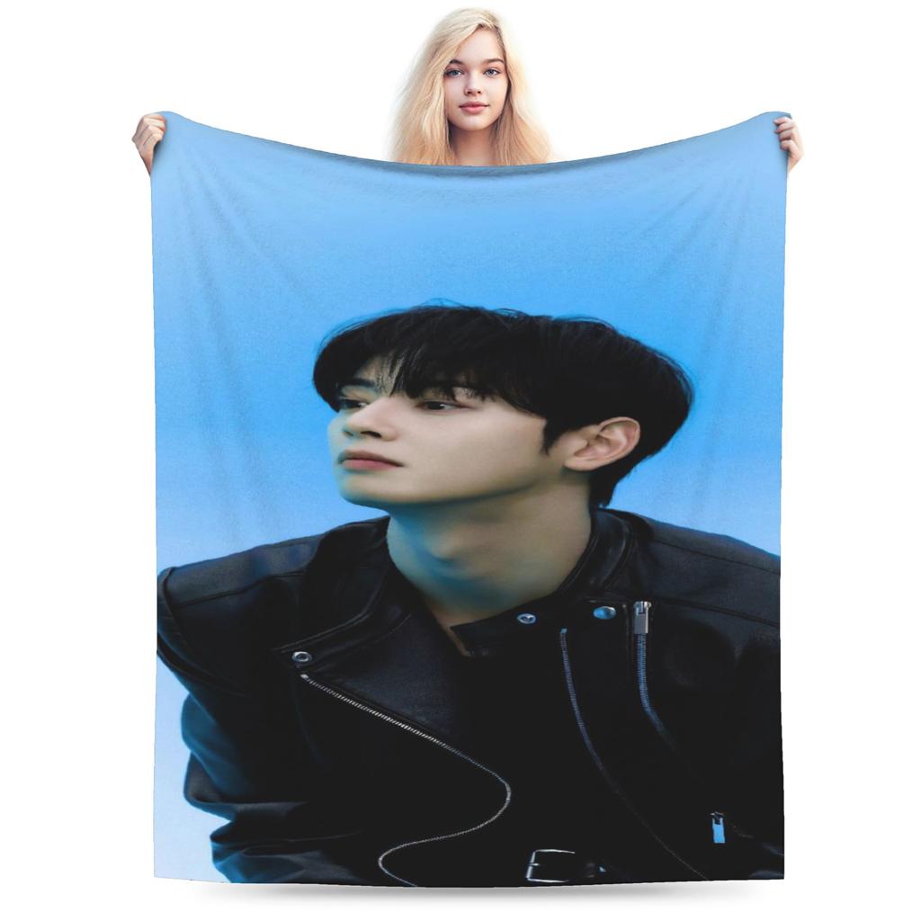 Cha Eun Woo Flannel Blanket Winter Warm Soft Throw Blanket for Child Home Decor Fluffy Bedspread Sofa Bed Cover