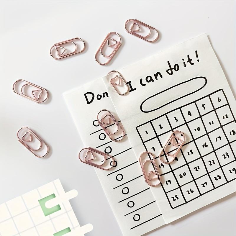 50pcs Cute Heart Shaped Paper Clips Small Colored Paper Clips Office Decoration Paper Clips Colored Paper Clips Rose Golden