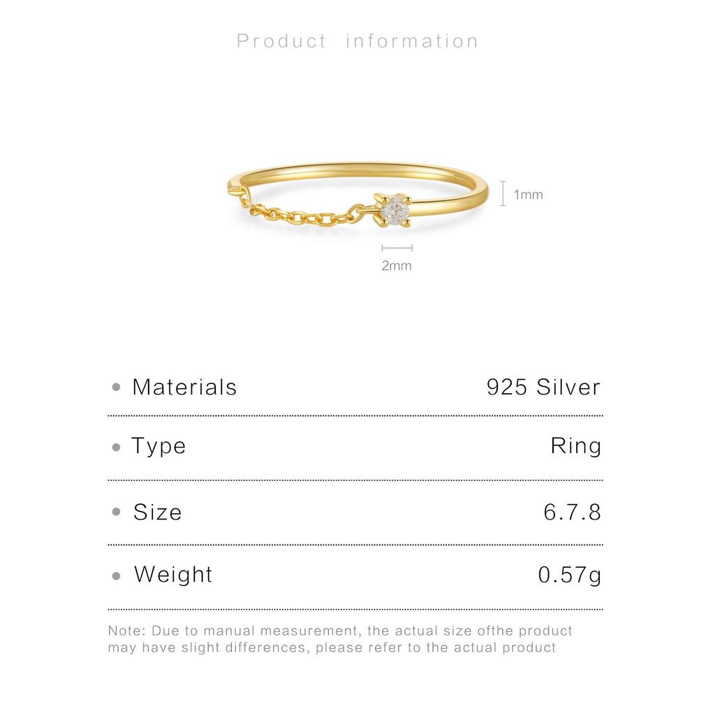 ANDYWEN Inel Lanț Aur Argint Sterling 925 Inel Femei Rock Punk Nuntă Petrecere de Lux Bijuterii Subțiri Cadou