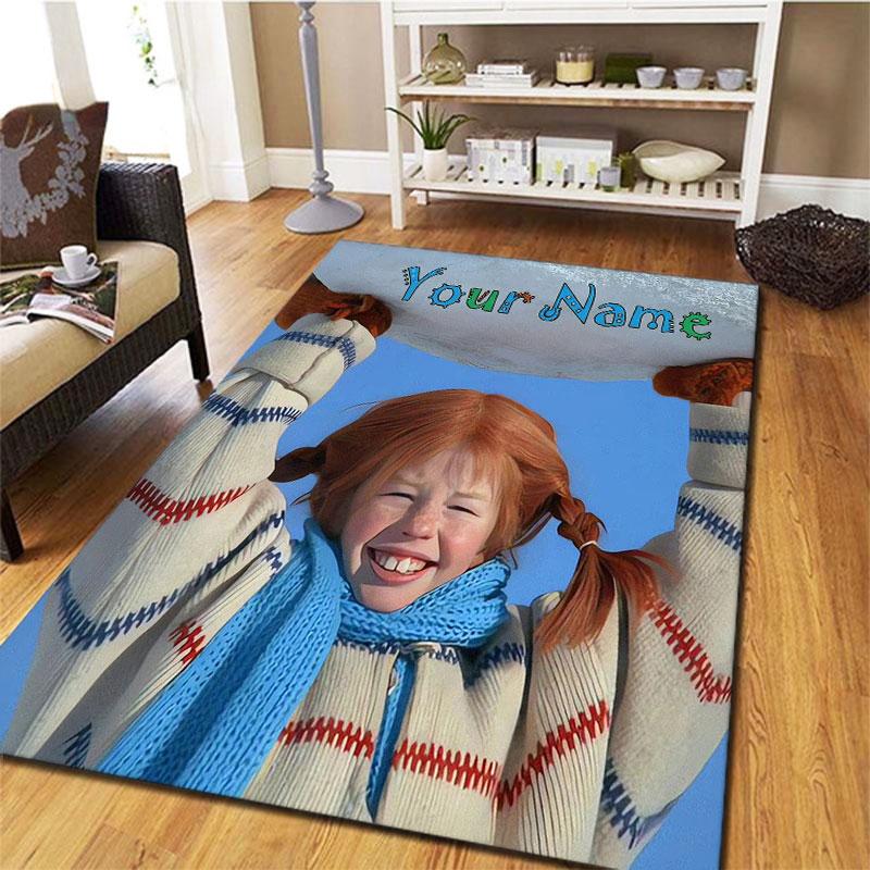 Pippi Longstocking Custom Name Carpet Rug for Living Room Bedroom Home Sofa Decoration,Kids play Non-slip Floor Mat