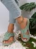 European and American style toe casual large size shoes women wear slope heel flat bottom beach cool slippers women spot