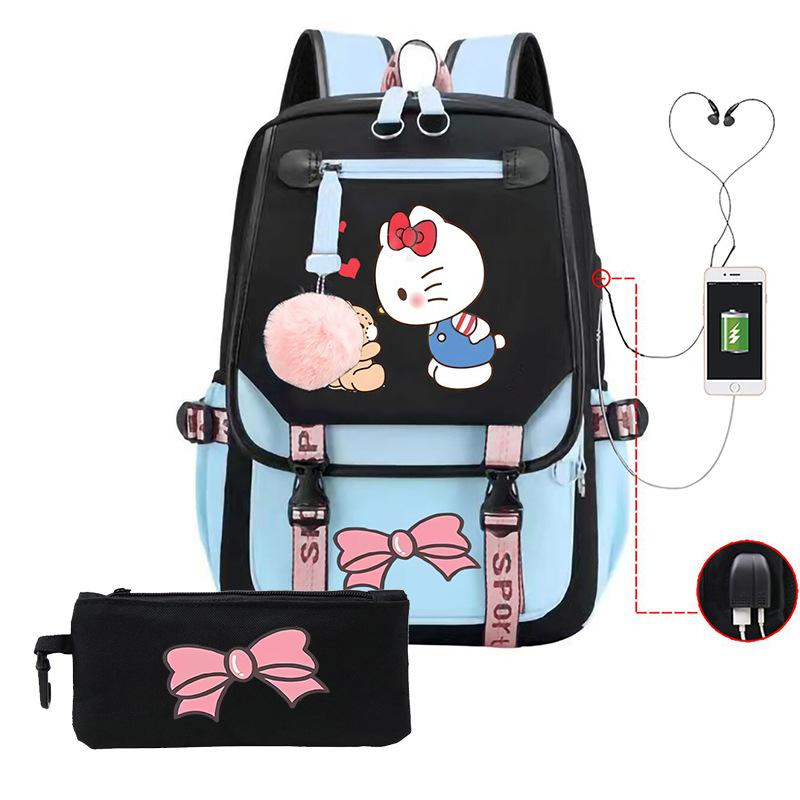 Cute Cartoon Printed Backpack Female Japanese Sweet Small Fresh Primary And Secondary School Student Schoolbag