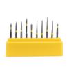 10Pcs Precision Laboratory Diamond Burs Fg 1.6Mm Shank Extra Fine Yellow Ring Polishing Set For Detailed Laboratory Finishing