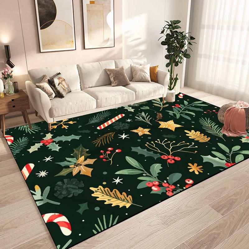 Christmas Tree Snowflake Carpet for Living Room Doormat New Year Red Decoration Home Rug Non-slip Dining Room Decor Floor Mats
