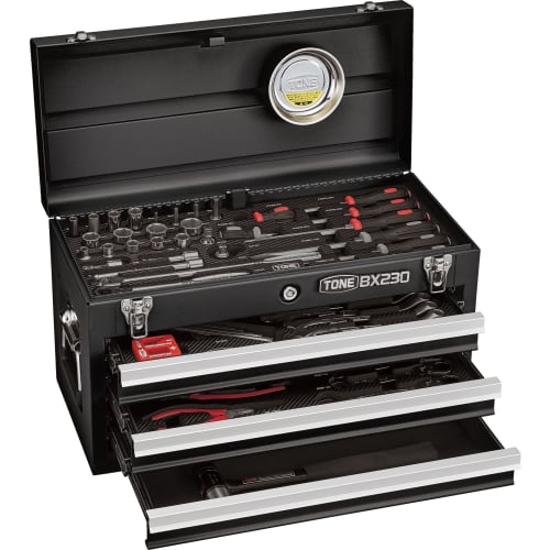 TONE TSAT353BK Tool Set, 9.5mm (3/8") Drive, Black, 69 Pieces