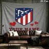 Custom Name Atletico Madrid Printed Tapestry – Wall Hanging for Bedrooms, Dorms, and Home Decor