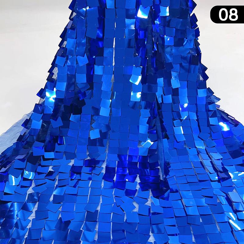 1 Yard Monochromatic Big Square Shiny Sequin Fabric DIY Party Costume Wedding Dress Clothing Home Textile Design Sewing Fabric