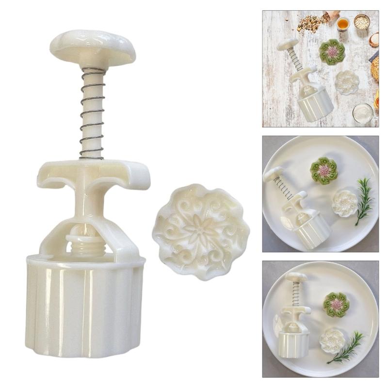 Flower Pattern Moon Cake Press Molds Cookie Stamp Chinese MidAutumn Moon Cake Maker Decorating Tool for Making Cookie