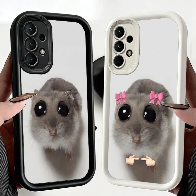 Phone Case for Samsung Galaxy A17 A16 A15 A14 A13 Funny Sad Hamster Meme A56 A36 A26 A55 A35 A25 A54 A34 A24 A53 A33 A23 A07 A06