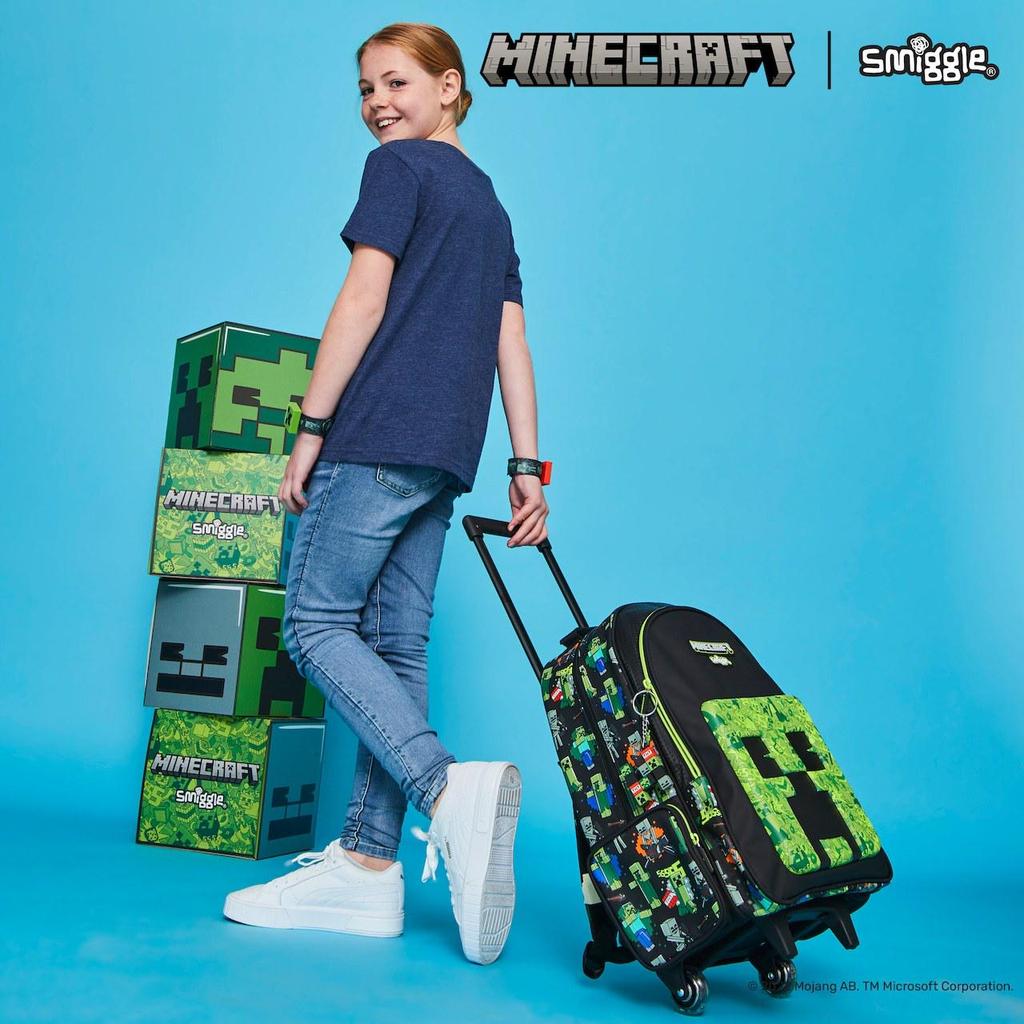 Smiggle x Minecraft Creeper Ruksak pre chlapcov – Perfektná taška cez rameno do školy pre žiakov základných škôl.