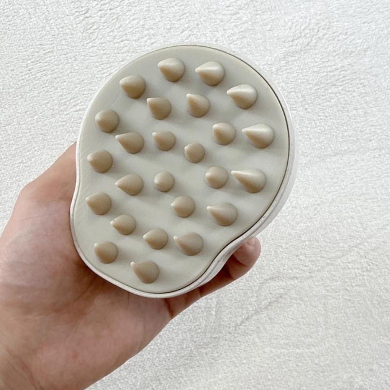 Silicone Shampoo Brush Wheat Straw Tpe Handle Massage Scalp Soft Comb Hair Washing Massage Deep Scalp Cleaning Shampoo Brush