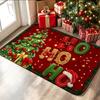 Santa Print Floor Mat front hallway foyer balcony villa patio home decor seasonal entry door rug gift  welcome mat  kitchen mat