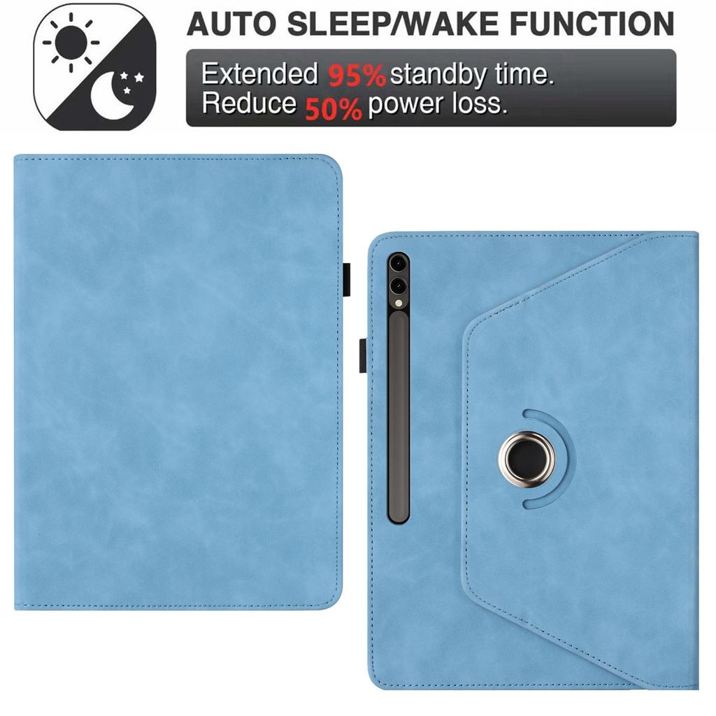 Tablet Case For Samsung Galaxy Tab S10+/S9+/S9 FE+ Rotating Stand Solid Color PU Leather Cover