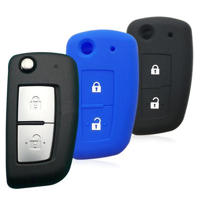 Car Key Fob Cover Case Cap For Nissan Sunny Qashqai J11 X-trail Murano Kashkay Juke Flip Folding Remote 2buttons Silicone Case