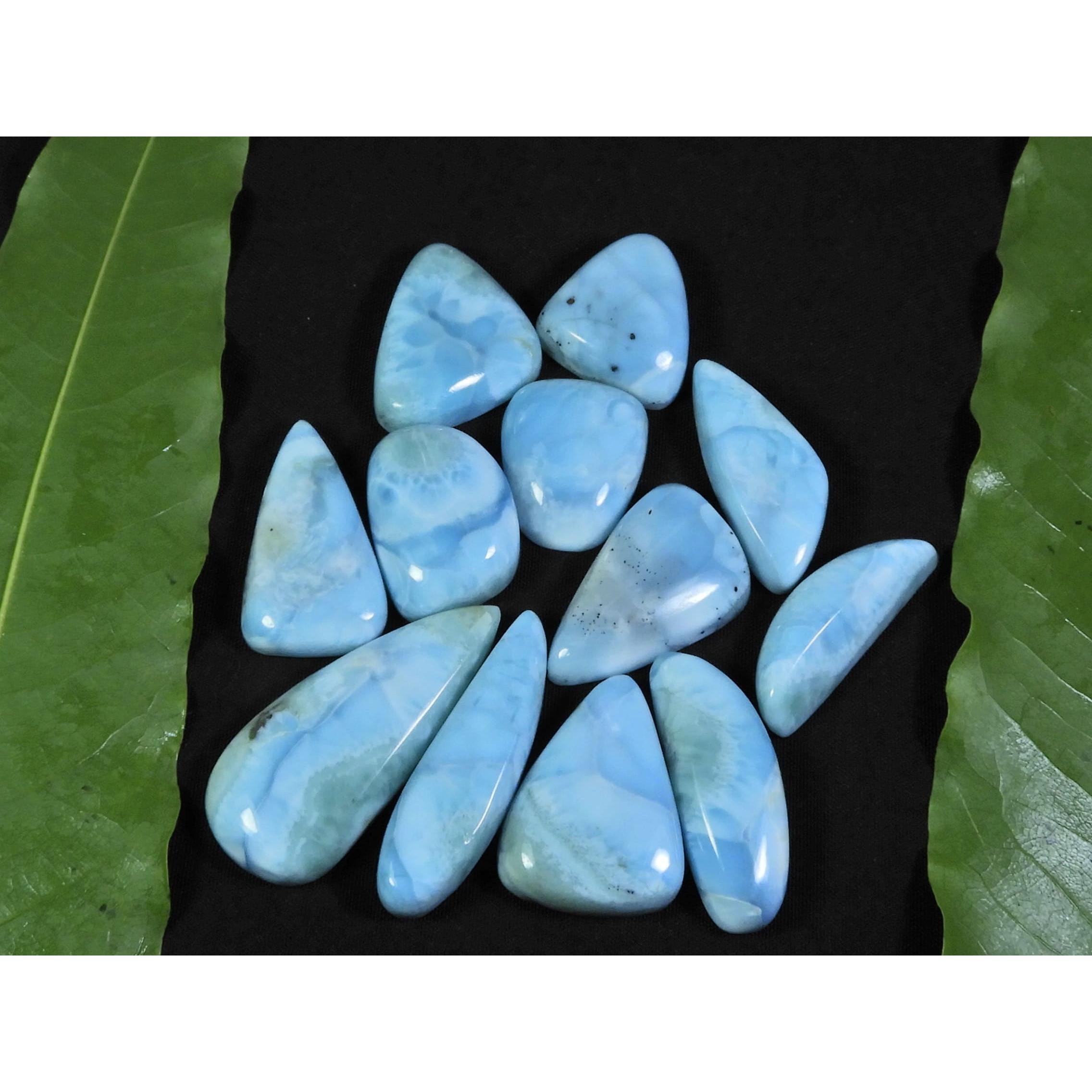 

15X18-15X34ММ Натуральный Ларимар Пектолит Фантазийный Кабошон Свободный Драгоценный Камень 12 Шт. C-42