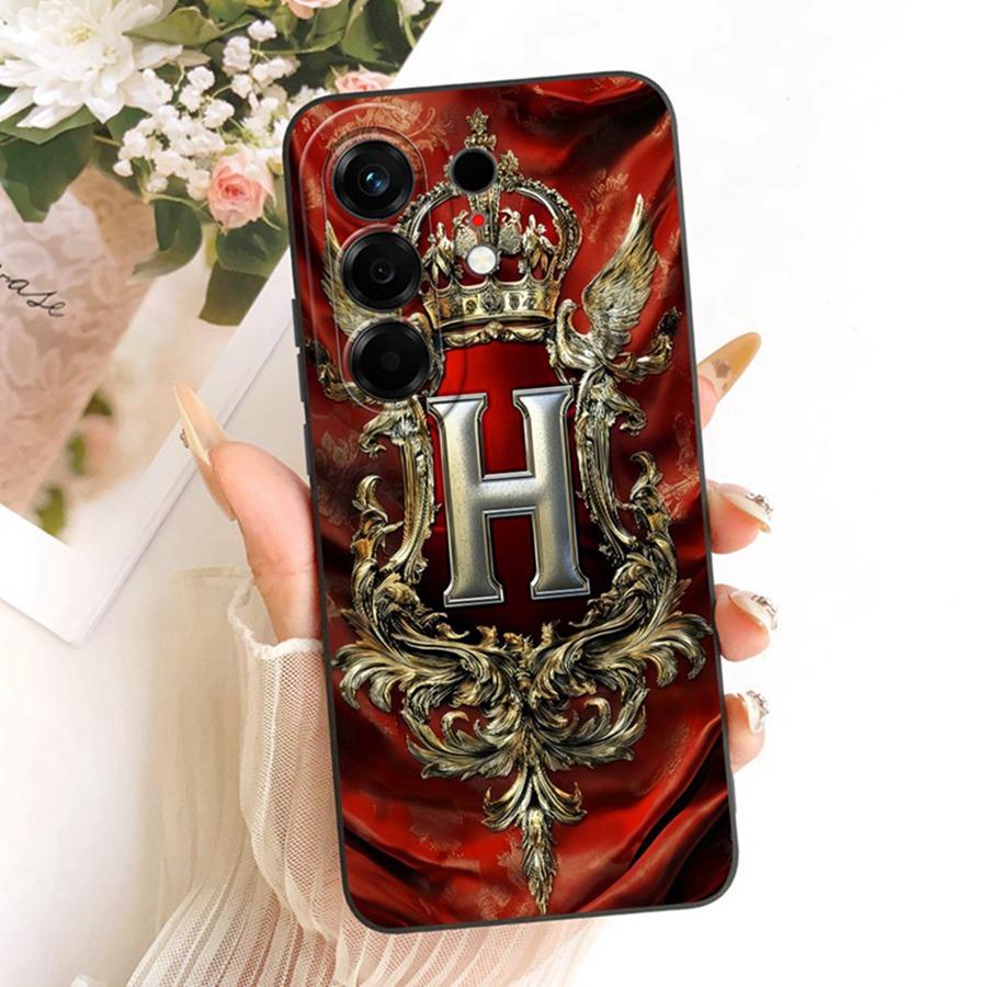 For Teno Camon 50 CN5 Phone Case Initial Letter A To Z Silicone Soft Back Cover For Tecno Camon 50 Pro 2026 Coque Alphabet Capa
