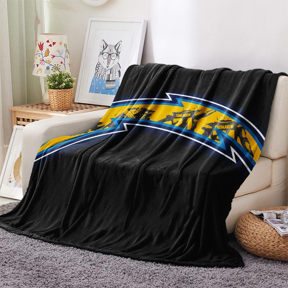 Los Angeles Chargers  Print Flannel Blanket, High quality Comfortable for All Seasons, Home Decor, Warmth and Comfort