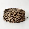 Women's Hat Fall and Winternew Arrivalwoolen Leopard Print Hat Women's Stewardess Beret Retro Hat
