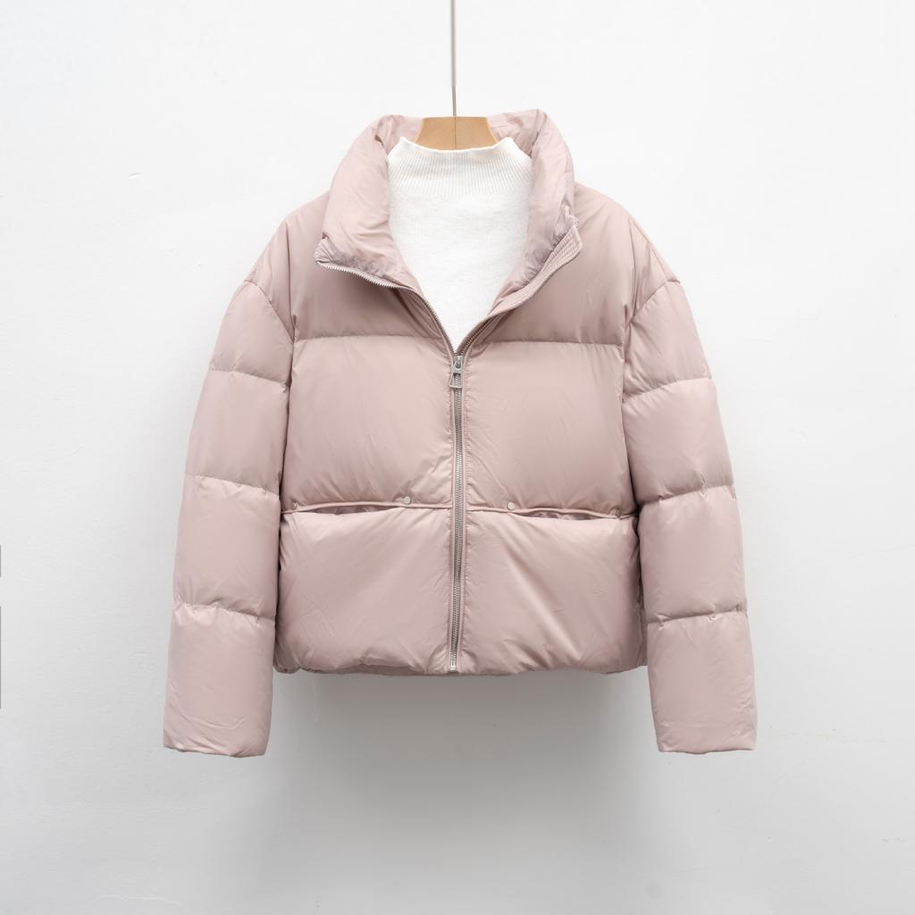 Simple short casual duck down stand-up collar thickened warm down jacket winter new bread jacket