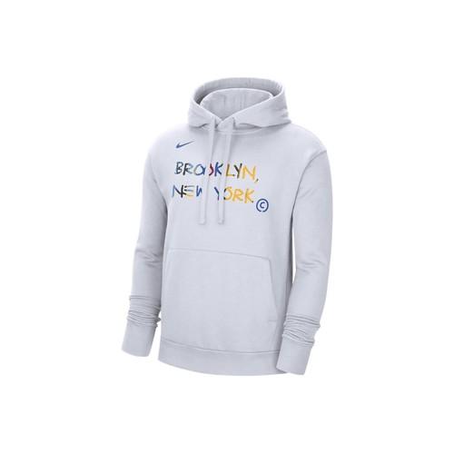 Men s Vintage Pullover Hoodie with Fleece and Nike Logo Letter Print S белый