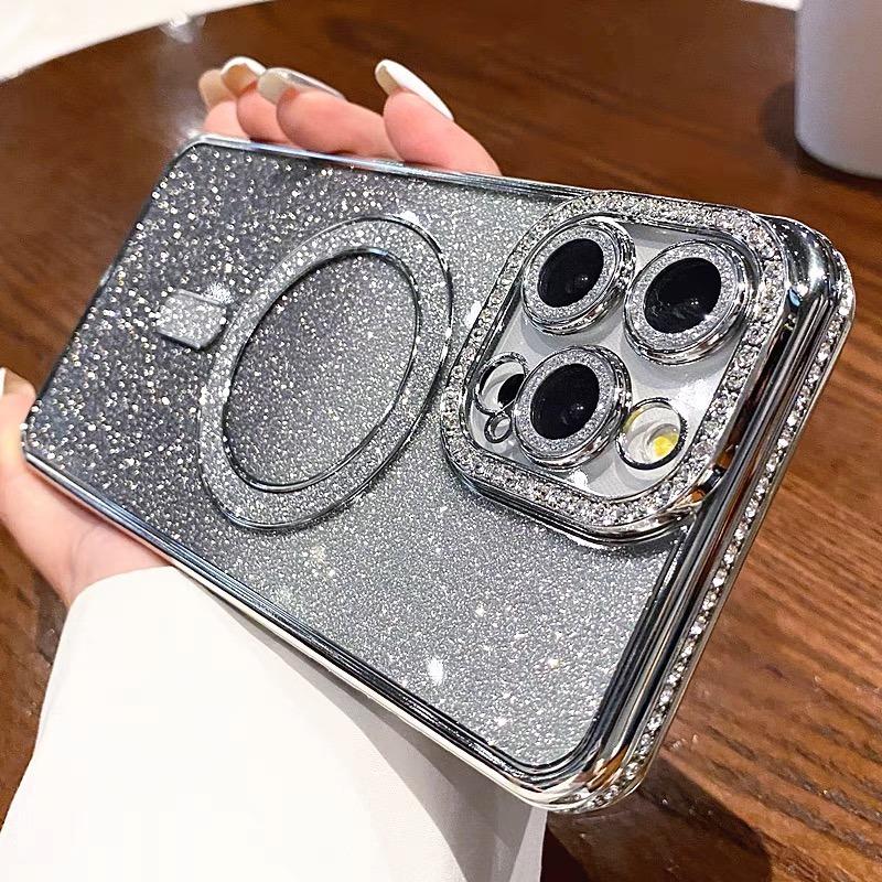 Luxusní gradientní diamantový Magsafe kryt pro iPhone 17 Pro Max 17 Air Pokovený měkký kryt pro iPhone 16 15 14 13 12 Pro Max 16 Plus