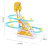 Children Toy Duck DIY Rail Racing Track Small Duck Climbing Stairs Toy Electric Car Staircase Music Educational Toy for Kid 3-5Y