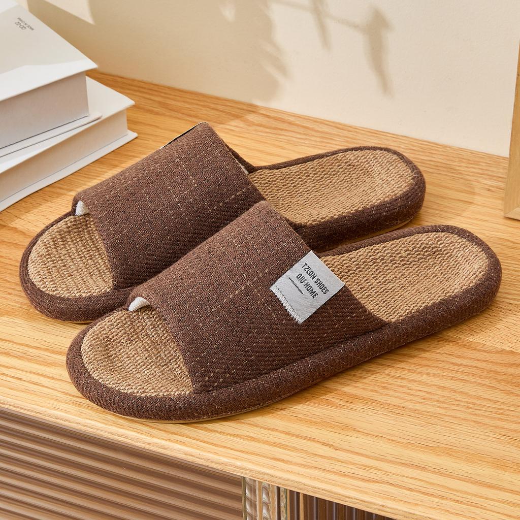 Damen Hausschuhe Leinenstoff Schlappen Bequeme Rutschfeste Hausschuhe Atmungsaktive Herren Freizeit Hausschuhe