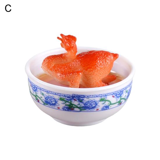Beautiful Compact Role-playing PVC Mini Simulation Kitchen Red-Cooked Chicken Toy for Micro Landscape Pretend Food Play