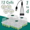 LED Grow Light Seedling Starter Tray Kit with Transparent Cover Indoor Garden Greenhouse Flower Plants Nursery Germination Box