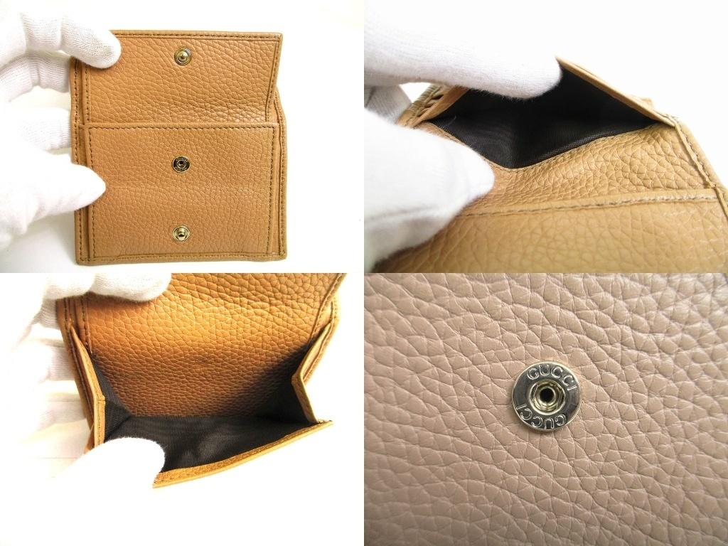 Authentic GUCCI Soho Interlocking G Beige Leather Trifold Wallet Purse #b102  Open Box