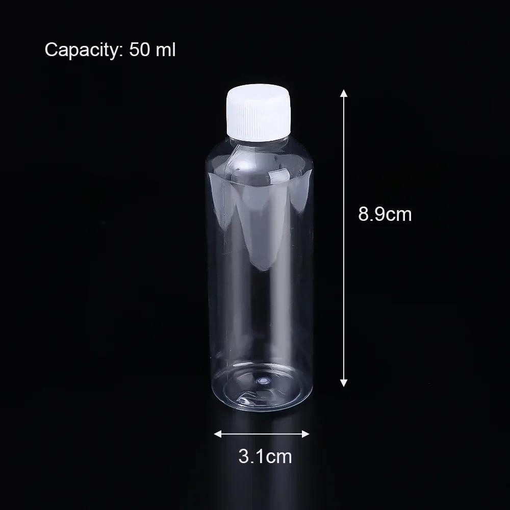 1/10Pcs Refillable Bottles 10ml 20ml 30ml 50ml 80ml 100ml Plastic PET Clear Empty Seal Bottles Sample Containers with Screw Cap