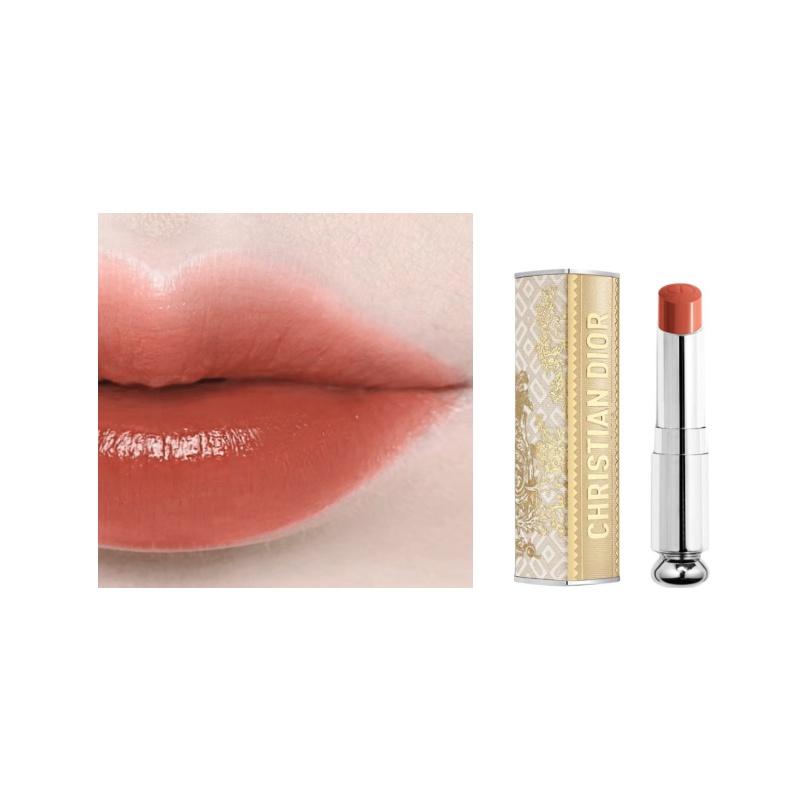 DIOR Lipstick Glamor Christmas Limited Edition Creamy Moisturizing Silky Moisture Boosting Complexion High-Quality 524 DIORETTE peach milk cap красный