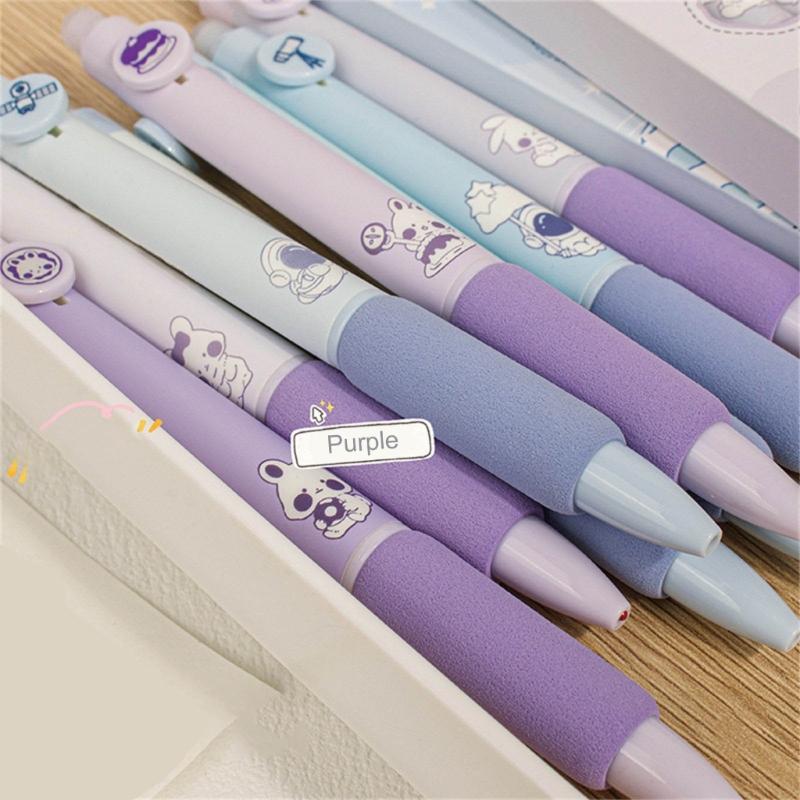 4Pcs Erasable Gel Pen Cartoon Gel Pen 0.5mm Tip Smooth To Write Quick Dry Retractable Gel Pen for Writing Journaling