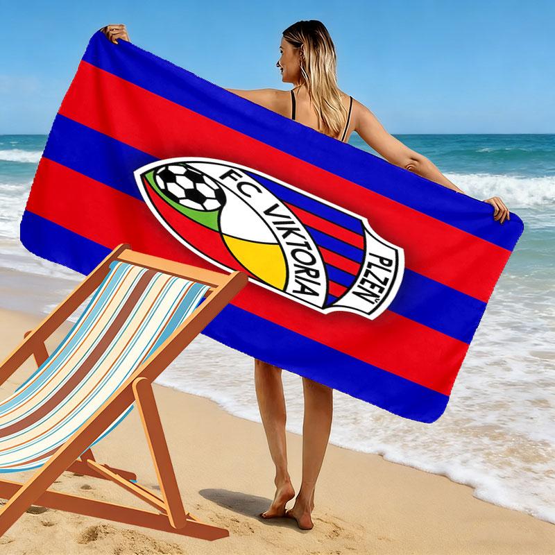 FC Viktoria Plzeň Print Beach Towel, Large Soft Quick Dry Towel for Beach Camping Swimming