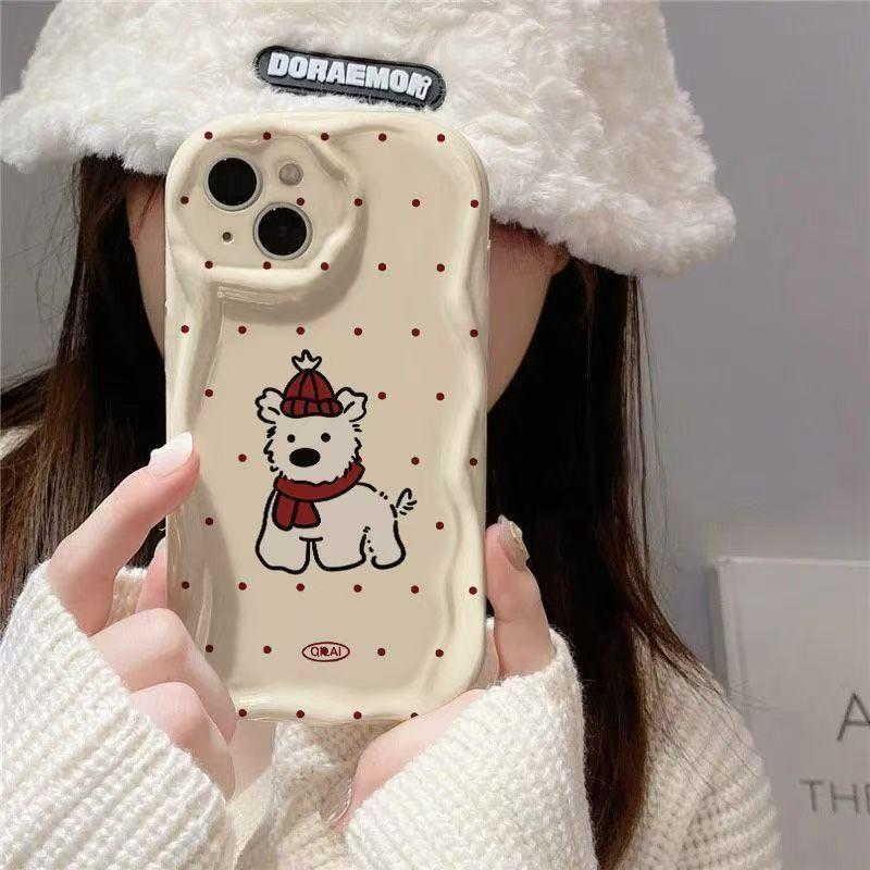 Polka Dot Puppy iPhone Case for 12/13/14 Pro, 15, 16, 17, and 17 Pro Max