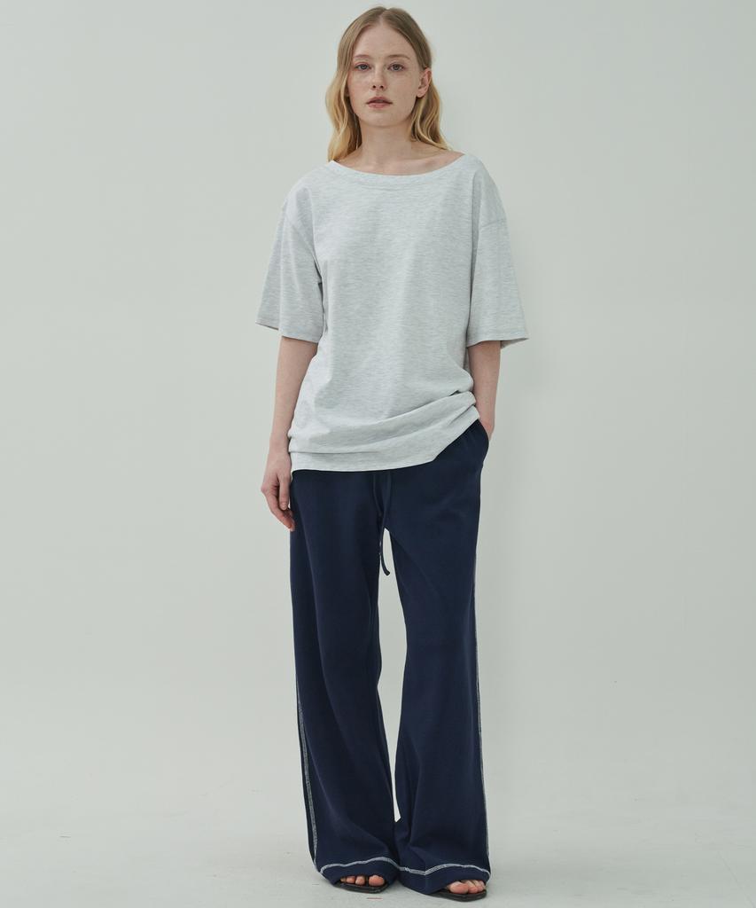 MOTT Boat Neck Half T-Shirt - Melange