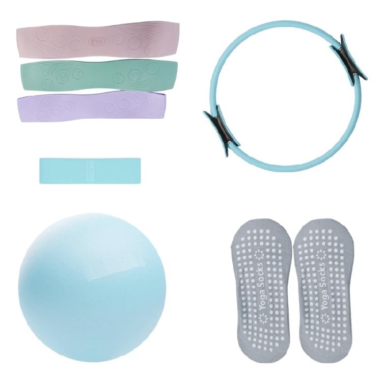 7 delar Pilates Essential Kit Yoga Träningskit Pilatesringar Set Magisk Cirkel för Hem och Resor