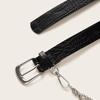 Synthetic Womens Trendy Leather Waist Belt With Alloy Buckle And Double Rings For Fashionable Looks Street
