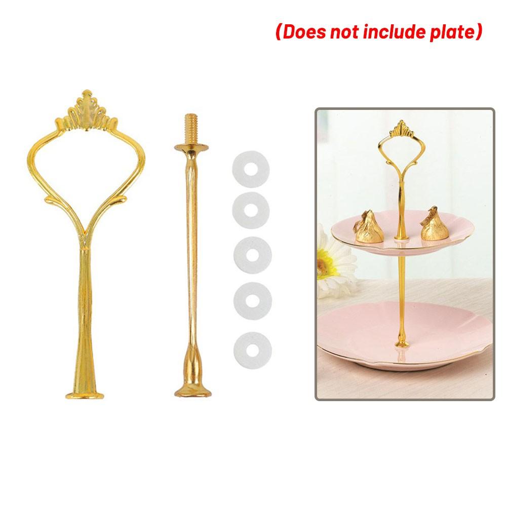 

2/3 Tier Cake Stand Afternoon Tea Wedding Plates Party Tableware Golden/Silver Tier Cake Plate Stand Cupcake No Plate Zinc Alloy