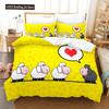 Cartoon Goat Duvet Cover Set Cute Kawaii White Goat White Background King Queen Size For Girls Boys Gift Polyester Bedding Set
