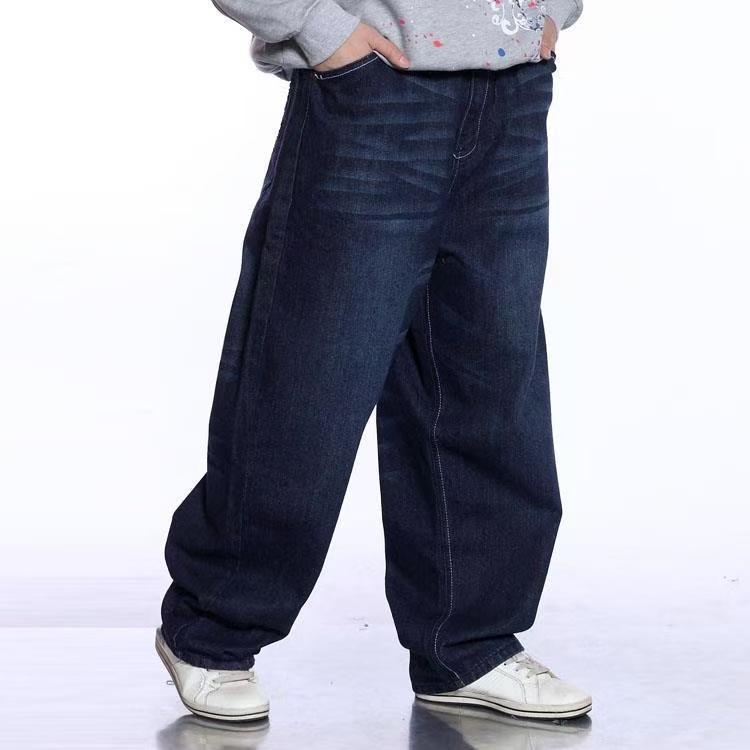 Herren Weitbein Übergröße Jeans Herren Locker Skate Hosen Übergröße Hip-Hop Freizeit Hosen