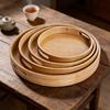 Bamboo Tray Round Handcrafted Tea Serving Plate For Home Tea Sets