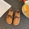 Birkenstock shoes women's 2025 new autumn platform single shoes women's soft sole flat shoes retro versatile with skirt women's shoes
