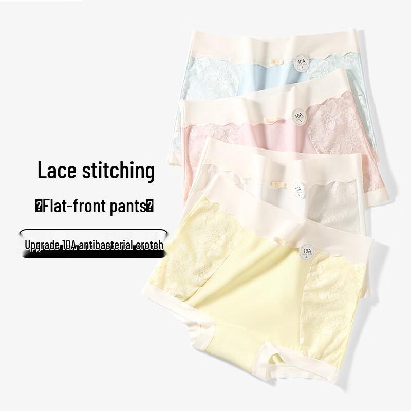 Женские кружевные антибактериальные шорты-боксеры из чистого хлопка Qianfeili, 5 шт.