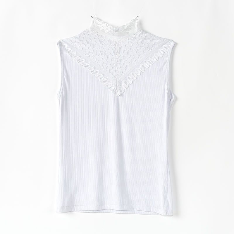 Lace Vest Women's Ribbed Modal Loose Sleeveless Solid Color Top, Base Shirt Plus Size Summer Trend