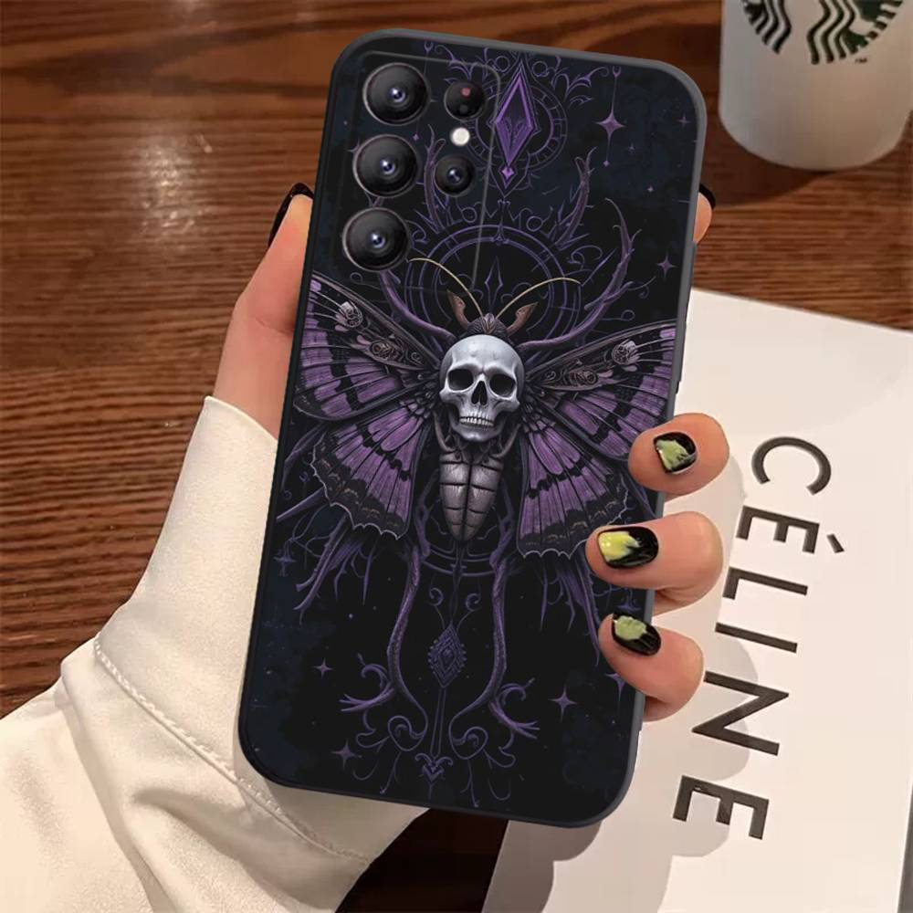 Skull Gothic Creepy Pastel Goth Case For Samsung Galaxy Case S25 S23 S22 S21 S30 S20 S10 Ultra Plus FE TPU Soft Cover