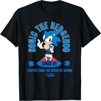 Sonic The Hedgehog Since 91 Faster Than Speed Of Sound Logo T-Shirt